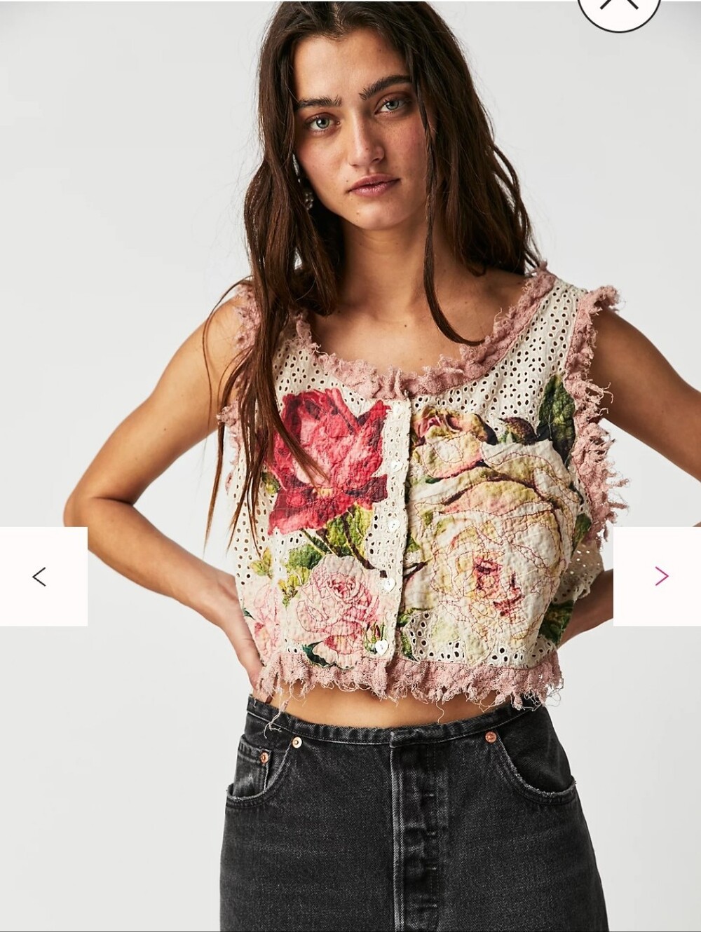 Magnolia Pearl Embroidered Lace Top Nwt